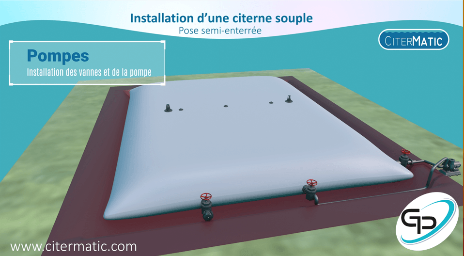Animation 3D de l'installation d’une citerne souple