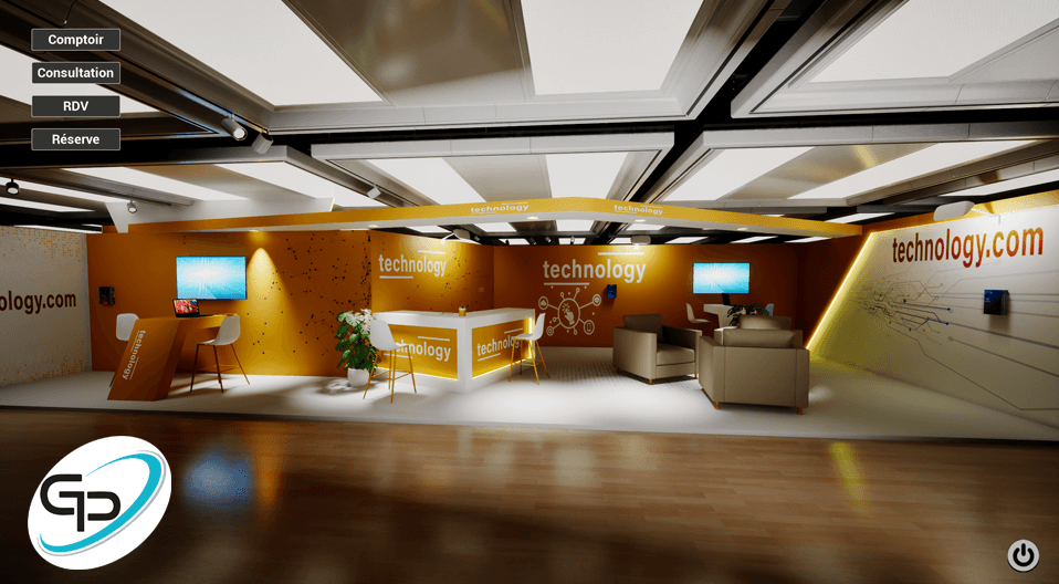 Visite virtuelle 3D interactive pour l'agencement d'un stand de salon