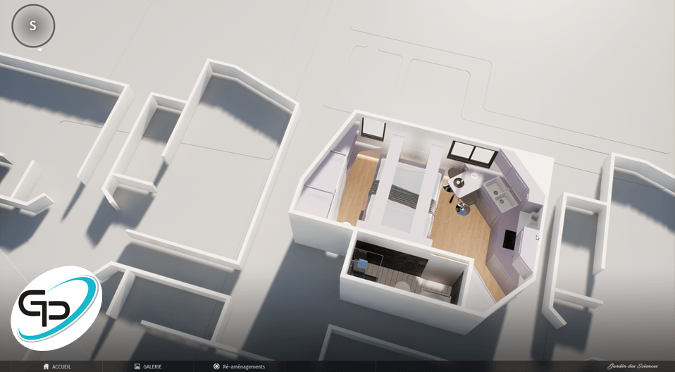 Archi Viz Configurateur 3D et visite virtuelle de l'agencement d'un studio