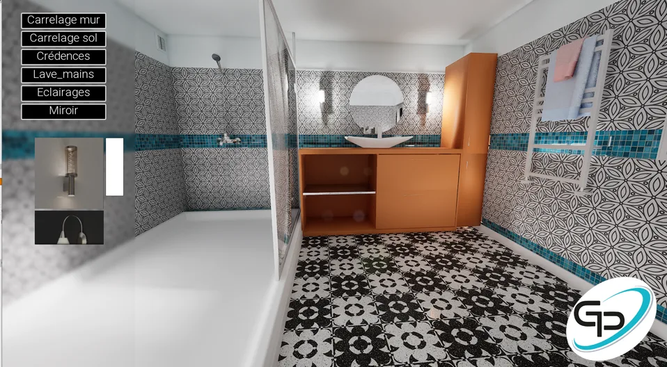 Configurateur 3d et visite virtuelle interactive d'une salle de bain